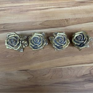Unique Gold Rose Curtain Finials